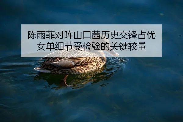 陈雨菲对阵山口茜历史交锋占优 女单细节受检验的关键较量